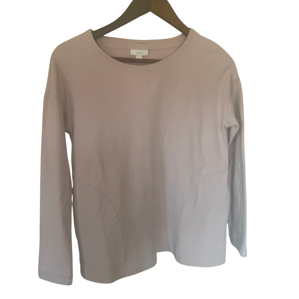 Pure Jill Women Long Sleeve Pocket Top XS  Lavender Cotton Blend Minimalist Soft